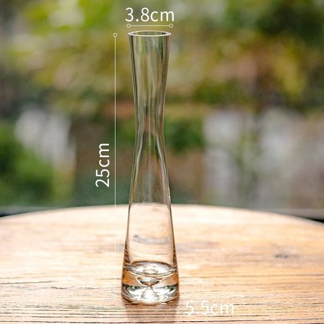 Vase En Verre Transparent - Pour Fleurs Fraîches Et Plantes Hydroponiques - Décoration De Table Intérieure Et Mariage - Lot De 1 (1/5)