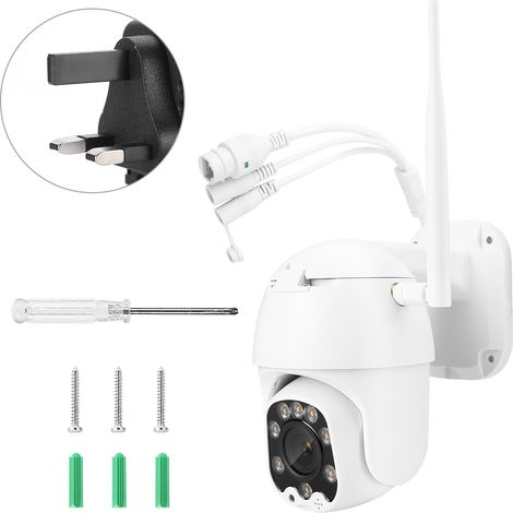Caméra IP Dôme Extérieure HD 1080P PTZ 8x Zoom Wifi IR Vision Nocturne, Surveillance Sécurisée Étanche CCTV (UK 100-240V) (1/5)
