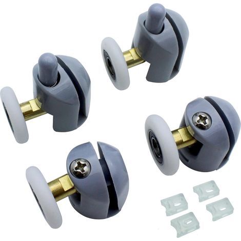4pcs Shower Door Rollers, Shower Glass Rollers Shower Single Wheel Runner Pulleys, 25mm Wheels for Shower Enclosure, Shower Room, Shower Screen Parts Replacement (1/5)