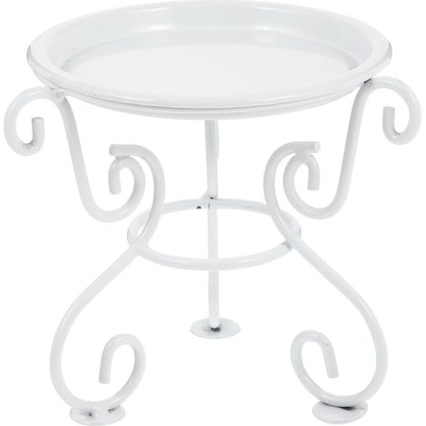 White Iron Plant Stand on Stand, Succulent Flower Pot Holder, Suitable for Office, Balcony and Indoor Decoration (1/5)