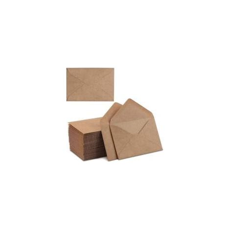 Lot de 100 enveloppes en papier kraft - 130 g/m² - 13,5 x 18,5 cm - Fermeture humide - Rabat pointu - Enveloppes recyclées pour cartes de vœux, cartes d'anniversaire, invitations - Marron (1/5)
