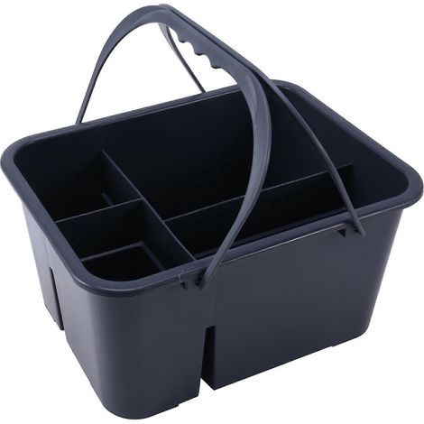 Panier de rangement portable en plastique pour articles de nettoyage divers (1/5)