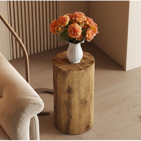 Tavolino rotondo in MDF effetto legno, Ø 30 x 55 cm, senza montaggio (1/5)