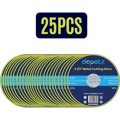 Dapetz ® Metal Cutting Discs 115mm Stainless Steel For Angle Grinder 115 x 1 x 22.2mm High Performance Grinder Discs With 22.2mm Bore For Precise Cutting & Smooth Grinding 25PCS (1/5)