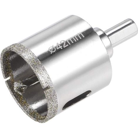 Diamant-Lochsägebohrer für Glas mit Zentrierspitze für Glas und Keramikfliesen, 42 mm