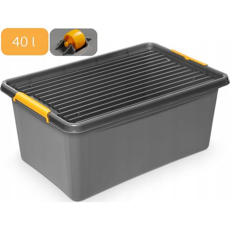 Scatola portaoggetti no-name solidstore 40L con ruote coperchio clic (1/3)