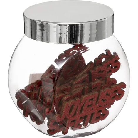 Paris Prix - Lot De 12 Mots Joyeux Noël bocal 7cm Rouge
