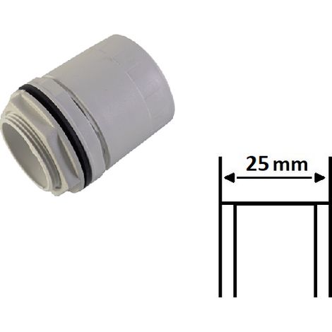 Raccordo tubo rigido scatola passo metrico tenuta stagna Ø 16 20 25 32 mm IP65 in PVC grigio collegamento cassetta  25 mm (1/2)