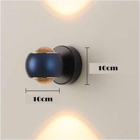 Lampe de chevet 10 W, applique murale rotative à 360 °, applique murale simple pour chambre à coucher, applique murale LED moderne, lumière tricolore, convient pour salle de bain/salon/chambre (bleu) (1/5)