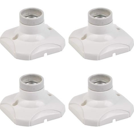 4 PCS Douille pour Ampoule E27 LED Porte-Lampe E27 Support Douille Murale E27 Base pour Couloirs, Escaliers, Chambres, Cuisines (250V, Blanc) (1/4)