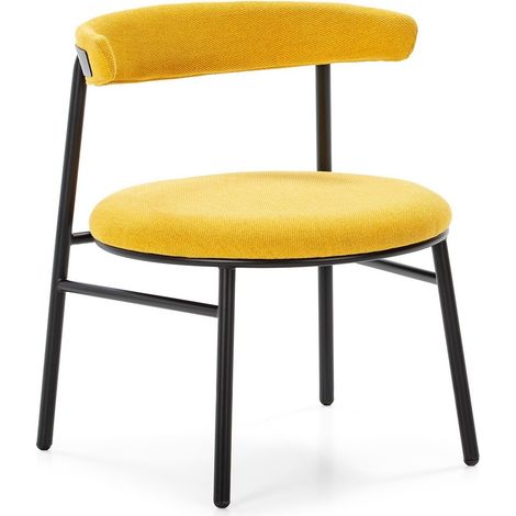 Chaise tissu jaune et métal noir Toky (1/4)