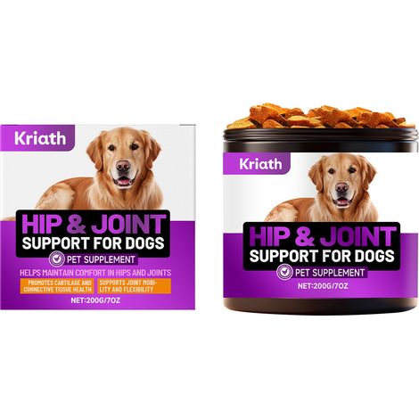Granulés mous pour le soin des articulations des chiens - Nourrit et protège les articulations de votre animal, complément alimentaire - 200 g (1/5)