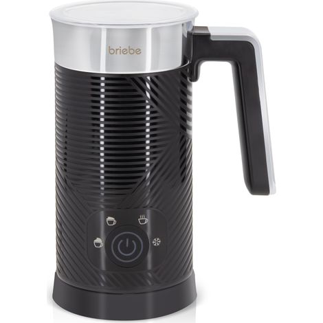 Briebe MF1172BLK Elegance Mousseur à Lait Électrique, Réchauffeur Mousseur Froid/Chauffant 130ml 500W Noir (1/5)