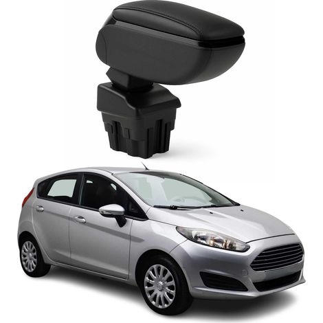 OMAC Accoudoir pour Ford Fiesta 2008-2017 - Snap-On - ABS + Simili Cuir - Aucune Perçage ou Installation - Installation Facile Noir (1/5)