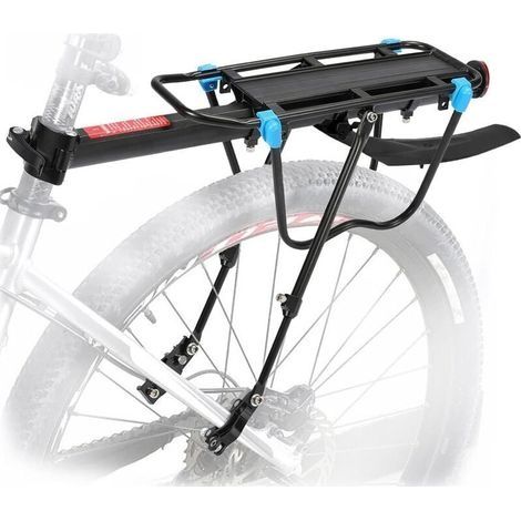 Porte Bagage Vélo Arrière avec Capacité 50KG, Réglable Porte Bagages Velo VTT Transporteur Tige de Selle avec Réflecteur Aile pour Cyclisme Montagne Cargaison (1/4)