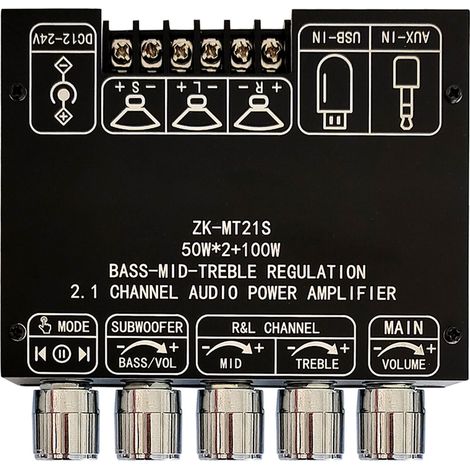 Amplificateur Audio Bluetooth TWS 2.1 Canaux Subwoofer Module Stéréo Carte (1/5)