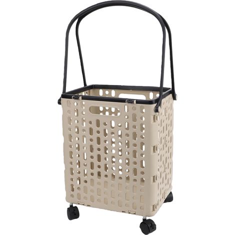Chariot de courses pliable, chariot à panier d'épicerie portable multifonctionnel avec roues pivotantes à 360 °, poignées ergonomiques pour sortie à domicile L (1/5)