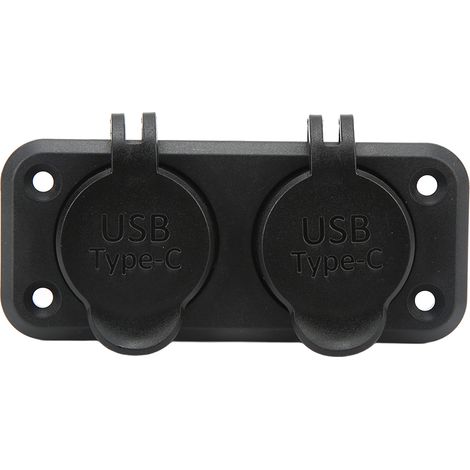 Chargeur Voiture Double Port USB Type C 2 Voies DC 10-30V Prise Adaptateur avec Panneau de Montage pour Camping-car Bateau SUV (1/5)