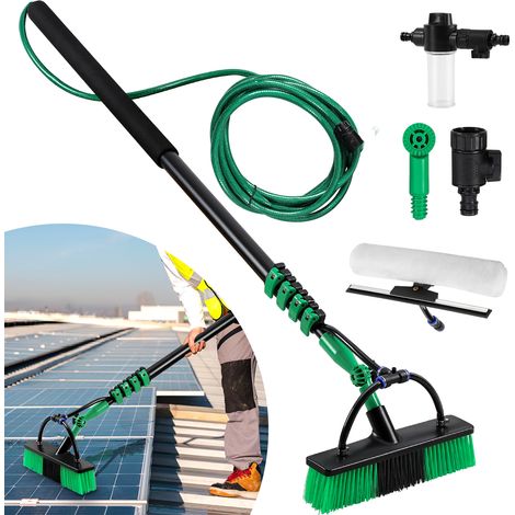 Jopassy Set di spazzole di lavaggio da 4,8 m con manico telescopico e attacco per l'acqua, per la pulizia di superfici in vetro, pannelli di finestre e terrazze, ecc. (1/5)