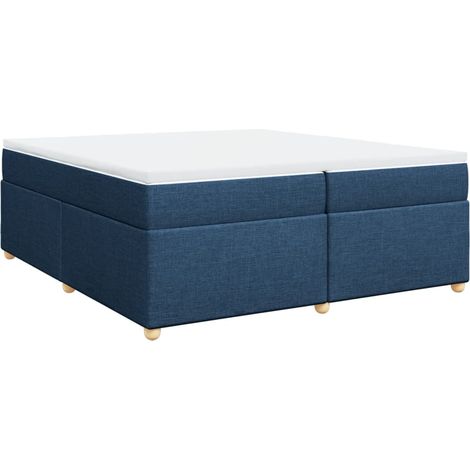 Maison Exclusive - Giroletto a Molle con Materasso Blu 200x200 cm in Tessuto (1/5)