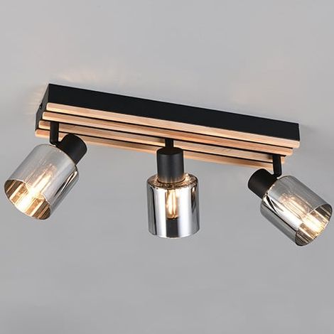 Reality Strahler Travia 3-flammig schwarz matt E14 Deckenlampen