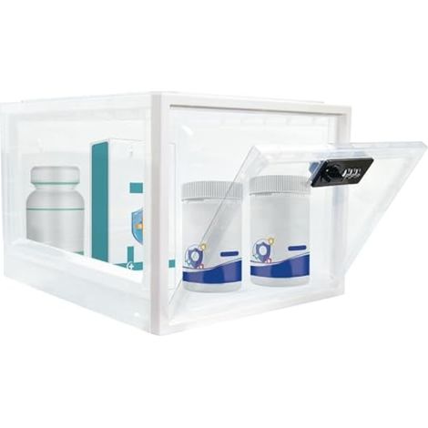 Boîte à Médicaments Boîte Verrouillable Boîte Transparente Verrouillable Boîte de Rangement Verrouillable Boite avec Cadenas en Plastique Boîte Verrouillable pour Réfrigérateur Famille Bureau (1/5)