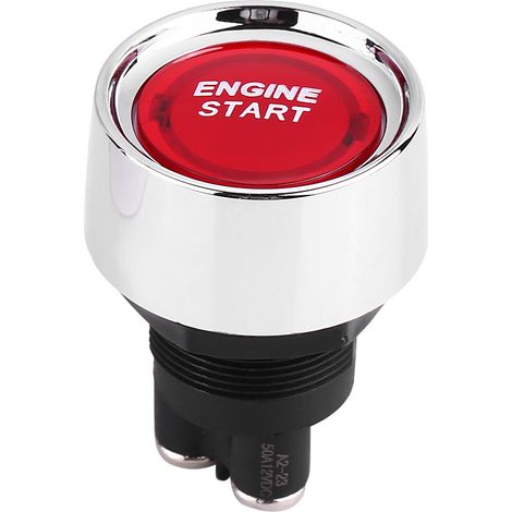 12V-24V 50A Bouton-poussoir de démarrage moteur voiture, démarreur à allumage LED rouge (1/5)