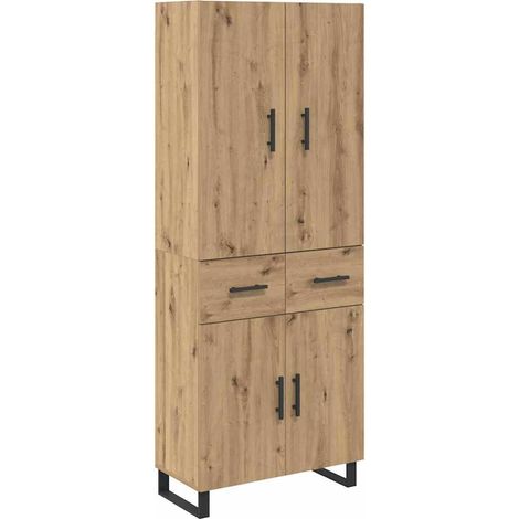 Maison Exclusive - Credenza 2 pz Rovere artigianale 69,5 x 34 x 180 cm (1/5)