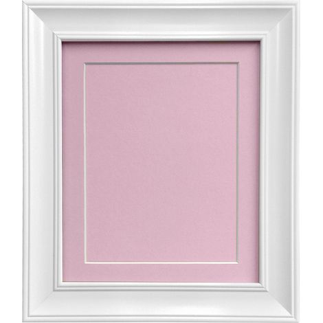 Cadre photo vintage blanc avec passe-partout rose et panneau arrière 15,2 x 10,2 cm pour photo de 10,2 x 7,6 cm (1/5)