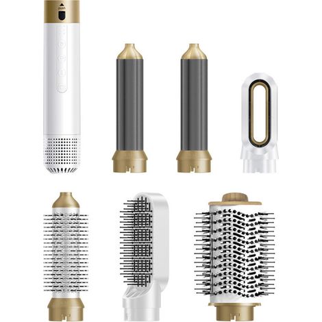 Appareil de coiffure 5 en 1 : brosse séchante, fer à friser, lisseur, Platinum