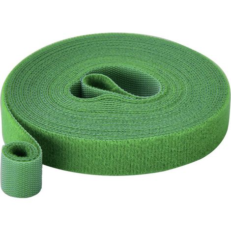 TRU COMPONENTS T24CA061 Nastro a strappo per raggruppare Lato morbido e lato rigido (L x L) 5 m x 15 mm Verde 5 m