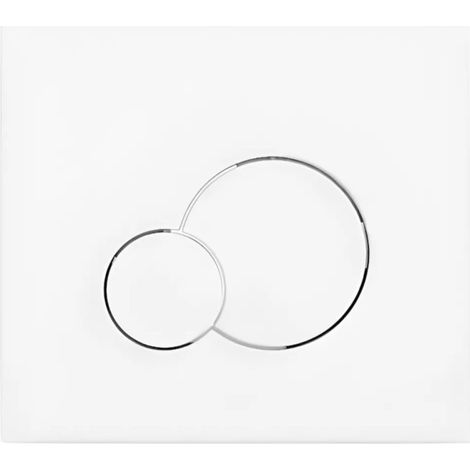 Siamp – Plaque de commande WC DOMAO 100 – Actionnement mécanique – Finition blanc brillant – Dimensions 180x200x12mm – Poids 1,2kg (1/4)