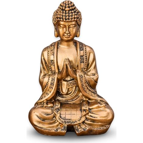 Statue Bouddha Or Méditation – Statuette Décoration Zen et Feng Shui – Apporte de la Spiritualité à Votre Intérieur et Une Ambiance Relaxante – Statue Porte-Bonheur – Hauteur: 12cm (1/5)