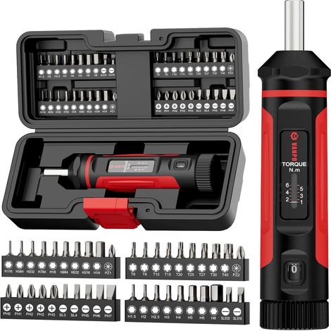 Drehmomentschraubendreher Set 1-6Nm mit 40 S2 Bits, 1/4 Zoll, für Fahrradreparatur (1/5)