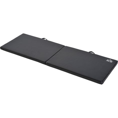 HOMCOM - tapis de gymnastique - Simili cuir - 180x60x5cm - Noir