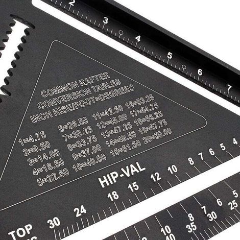 Équerre Menuisier MULTI FONCTIONS 180 mm Guide Angle 45 90 Degres en Métal Aluminium (1/5)