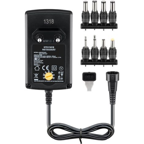 Netzteil, Stabilisiert, 3-12 V, 2,2 A, 27 W, Adap. (1/4)