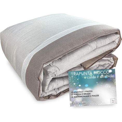 TRAPUNTA FIOCCO © Puntinato BEIGE Piumone invernale made in Italy 1 PIAZZA E MEZZA