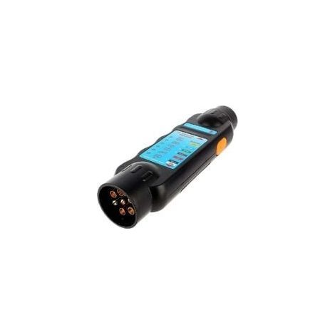Outil de testeur de remorque à 7 Broches, 7pin 12V Remorquage de la Bande de remorque de la Prise de Courant Testeur de Connexion Testeur de Diagnostic Noir (1/3)