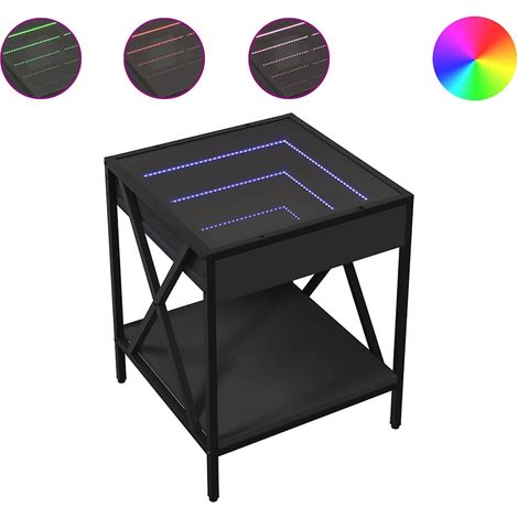 Maison Exclusive - Table basse avec LED Infinity noir 40x40x49 cm (1/5)
