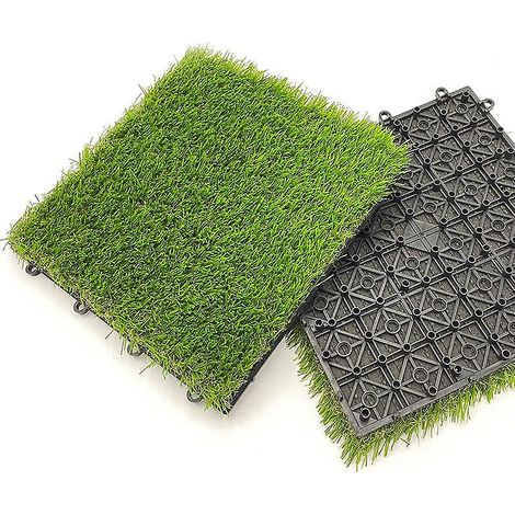 Lattes de gazon synthétique 30 x 30 cm pour balcon, gazon artificiel d'intérieur et d'extérieur. (1/5)