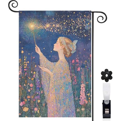 Drapeau de jardin Joyeuses saisons en toile de jute 30 x 45 cm résistant aux intempéries terrasse et balcon (1/5)