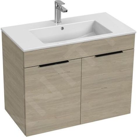 Jika Cube - Meuble avec lavabo 80x43x61 cm, frêne H4537521765141 (1/2)