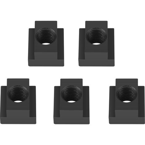 Lot de 5 écrous à rainure en T en acier Finition oxyde noir Écrous à rainure en T Filetages M14 s'adaptent aux rainures en T des tables de machine-outil pour profilé en aluminium (1/5)