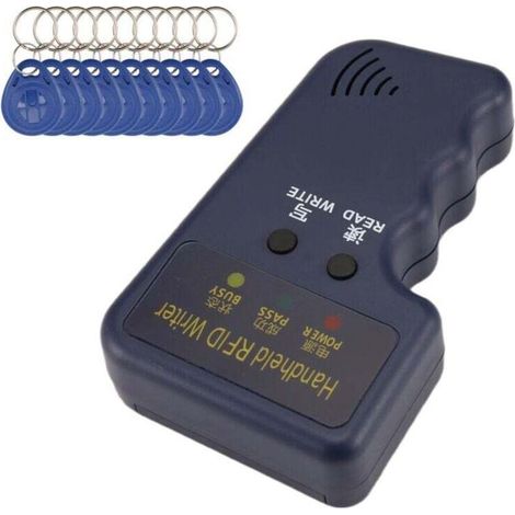 Lecteur RFID 125KHz Portable Copieur de Cartes Reprogrammables avec 10 Cartes Cloneur d'Identité (1/4)
