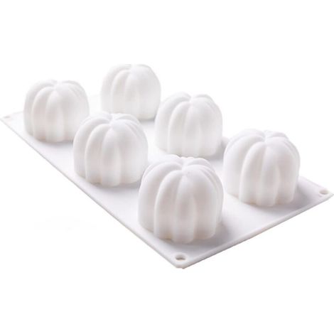 Stampo in silicone bianco a forma di zucca per torte, stampi per dessert per la cottura e decorazioni di Halloween, resistente - Crezuo (1/4)