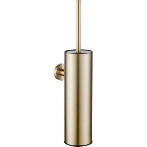 FugaFlow Efficiente Acces porte-brosse de toilette - modèle fermé - mural - rond - laiton brossé (doré) (1/4)