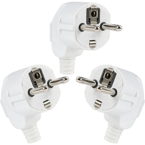 Prise Électrique 3 PCS Européenne IP20 250V 16A avec Contact de Terre,Connecteur Robuste en Caoutchouc pour Intérieur Maison Bureau Chantier (1/5)