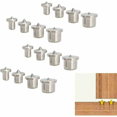 Centreurs de Tourillons Marqueurs de Chevilles Localisateur de Bois Goupilles Pointes de Centrage pour Chevillage Guide de Perçage pour Positionner 6mm 8mm 10mm 12mm 16-pièces