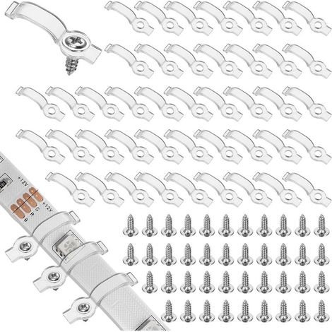Lot de 200 clips de fixation pour bandes LED 8 mm 9 mm 10 mm Avec 200 vis incluses 200 pièces 6 mm 23 virgule 5 x 11 x 4 mm 3 mm 108 g (1/4)